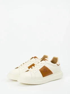 La Martina – Sneaker aus Kalbleder in Beige