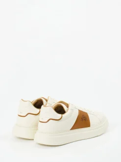 La Martina – Sneaker aus Kalbleder in Beige