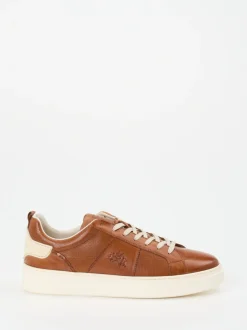 La Martina – Sneaker aus Kalbleder Cognacbraun