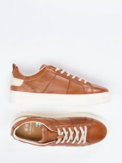 La Martina – Sneaker aus Kalbleder Cognacbraun