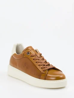 La Martina – Sneaker aus Kalbleder cognacbraun