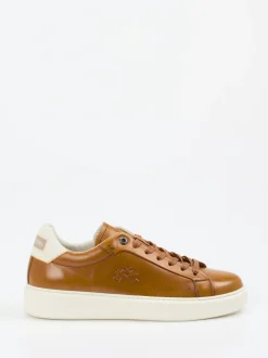 La Martina – Sneaker aus Kalbleder cognacbraun