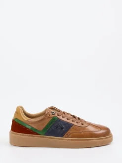 La Martina – Sneaker aus Kalbleder in Cognacbraun