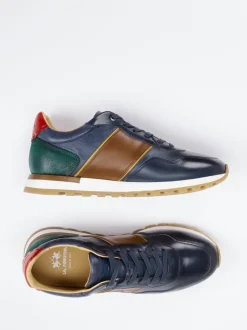 La Martina – Sneaker aus Kalbleder Dunkelblau