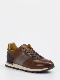 La Martina – Sneaker aus Kalbleder in Dunkelbraun