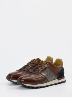 La Martina – Sneaker aus Kalbleder in Dunkelbraun