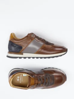 La Martina – Sneaker aus Kalbleder in Dunkelbraun