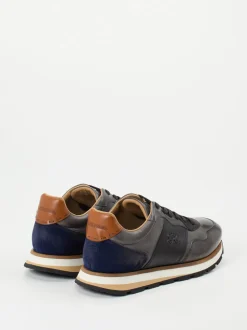 La Martina – Sneaker aus Kalbleder in Anthrazitgrau