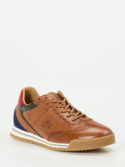 La Martina – Sneaker aus Kalbleder cognacfarben