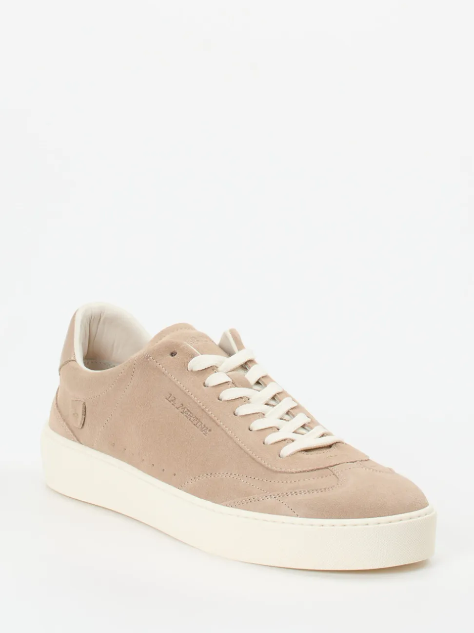 La Martina – Sneaker aus Veloursleder Sandbeige