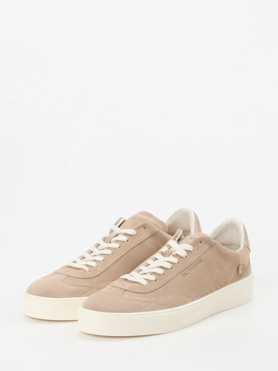 La Martina – Sneaker aus Veloursleder Sandbeige