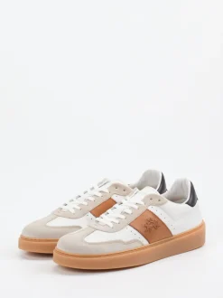 La Martina – Sneaker aus Velours- und Glattleder Weiß