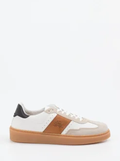 La Martina – Sneaker aus Velours- und Glattleder Weiß
