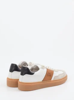La Martina – Sneaker aus Velours- und Glattleder Weiß