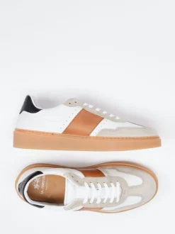 La Martina – Sneaker aus Velours- und Glattleder Weiß