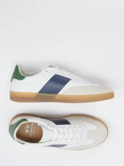 La Martina – Sneaker aus Veloursleder und Leder Weiß