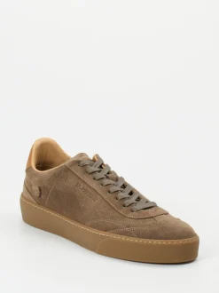 La Martina – Sneaker aus Veloursleder in Taupebraun