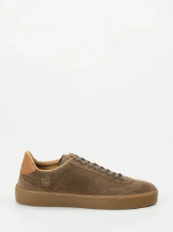 La Martina – Sneaker aus Veloursleder in Taupebraun