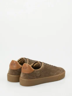 La Martina – Sneaker aus Veloursleder in Taupebraun