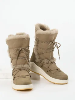 Lackner – Winterboots aus Veloursleder sandfarben