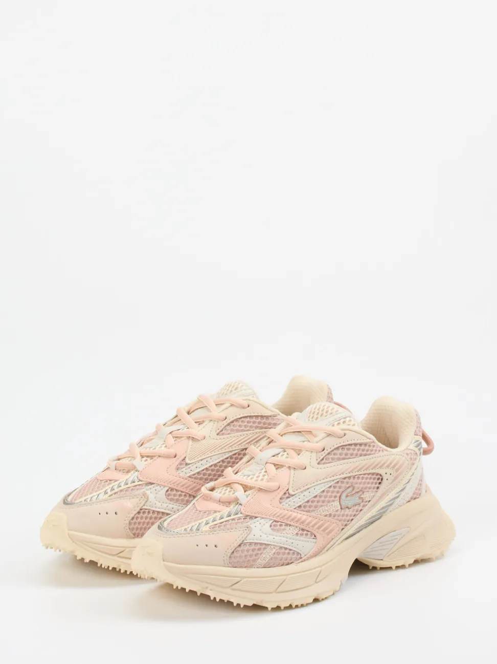 Lacoste – Chunky Sneaker aus Textil in Rosa
