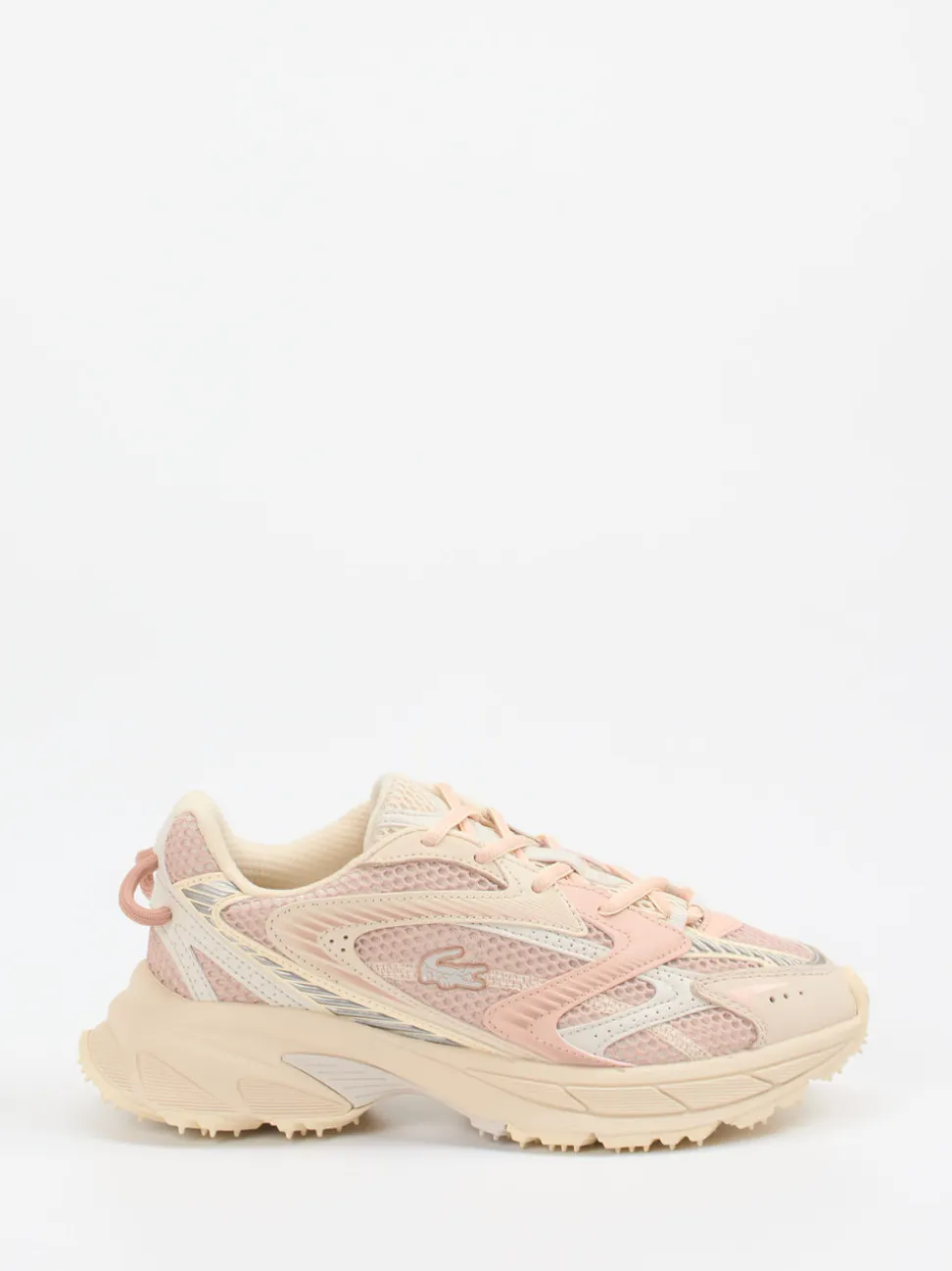 Lacoste – Chunky Sneaker aus Textil in Rosa