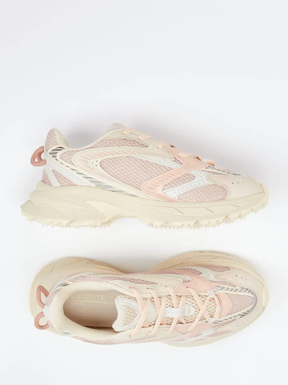 Lacoste – Chunky Sneaker aus Textil in Rosa