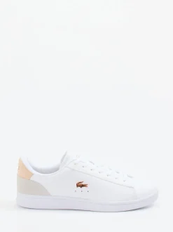 Lacoste – Sneaker aus Leder in Weiß mit Roségold