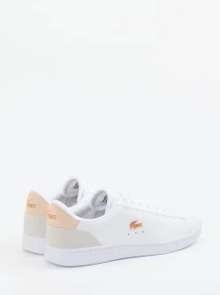 Lacoste – Sneaker aus Leder in Weiß mit Roségold