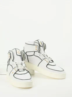 Leandro Lopes – High-Top Sneaker aus Kalbleder Weiß