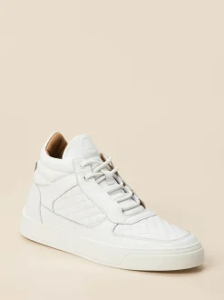 Leandro Lopes – Mid-Top Sneaker aus Kalbleder weiß