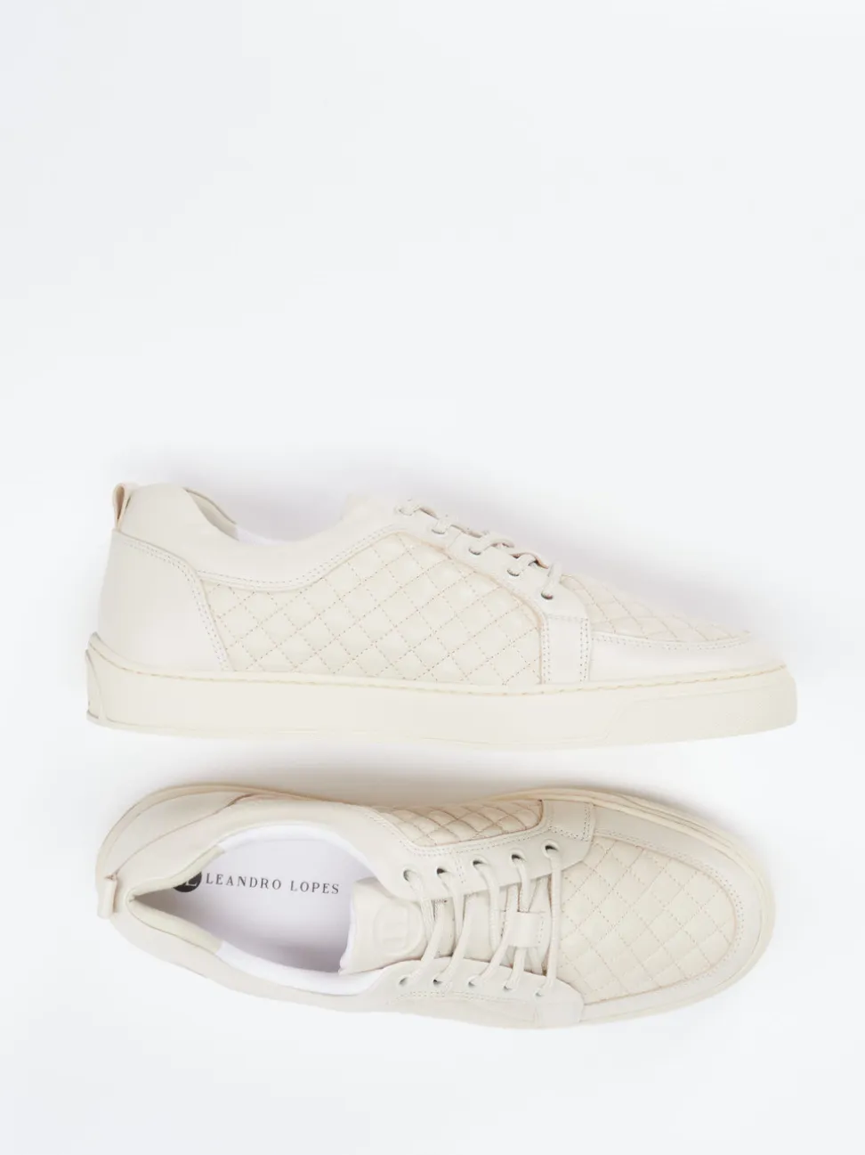 Leandro Lopes – Sneaker aus Kalbleder in Cremeweiß