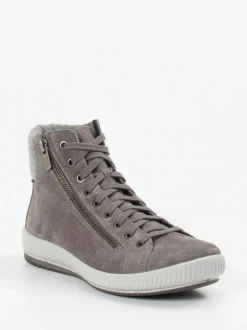 Legero – High-Top Sneaker aus Veloursleder Taupegrau