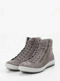 Legero – High-Top Sneaker aus Veloursleder Taupegrau