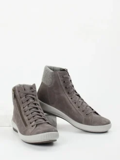 Legero – High-Top Sneaker aus Veloursleder Taupegrau