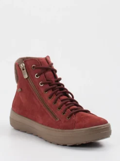 Legero – Schnürboots aus Veloursleder ziegelrot