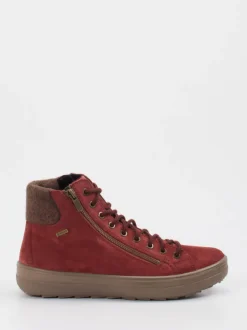 Legero – Schnürboots aus Veloursleder ziegelrot