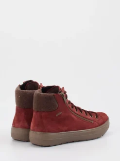 Legero – Schnürboots aus Veloursleder ziegelrot