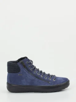 Legero – Schnürboots aus Veloursleder Dunkelblau