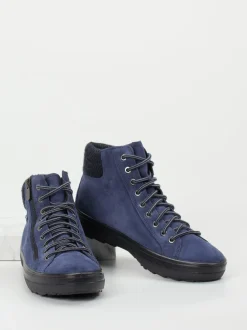 Legero – Schnürboots aus Veloursleder Dunkelblau
