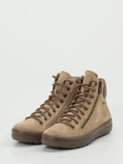 Legero – Schnürboots aus Veloursleder sandbeige