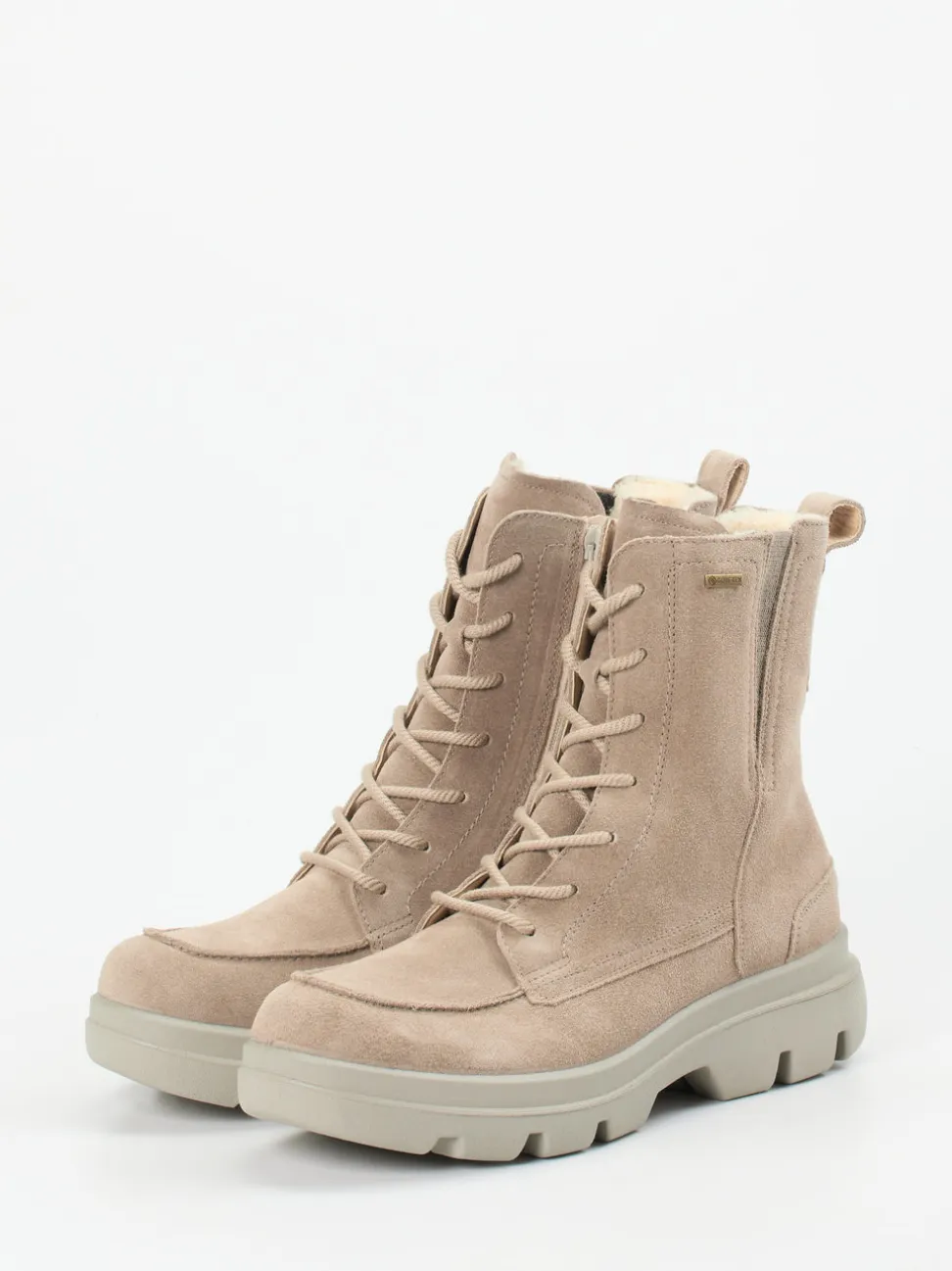 Legero – Schnürboots aus Veloursleder Sandbeige
