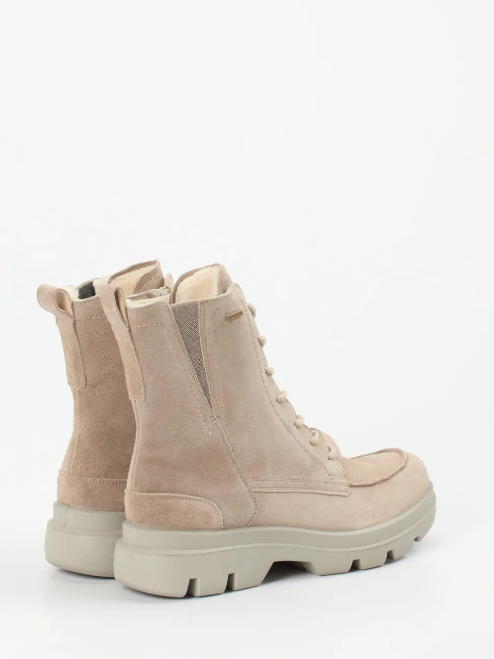 Legero – Schnürboots aus Veloursleder Sandbeige