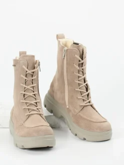 Legero – Schnürboots aus Veloursleder Sandbeige