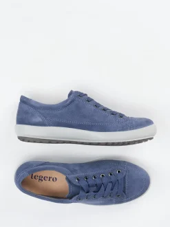 Legero – Schnürsneaker aus Veloursleder jeansblau