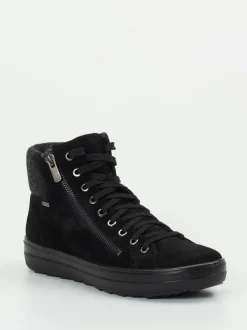 Legero – Schnürstiefelette aus Veloursleder schwarz