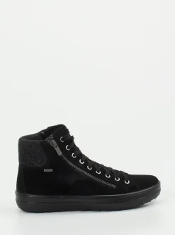 Legero – Schnürstiefelette aus Veloursleder schwarz