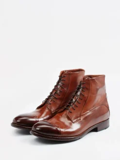 Lemargo – Schnürboots aus Kalbleder in Cognacbraun