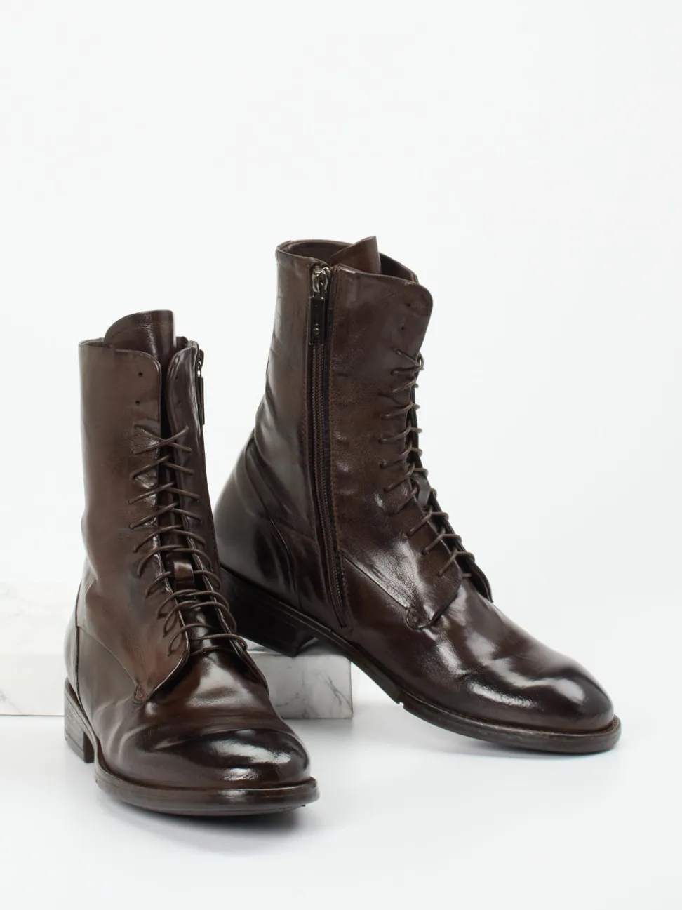 Lemargo – Schnürstiefel aus Büffelleder Dunkelbraun