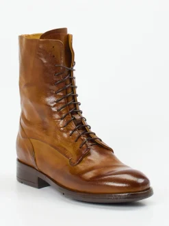 Lemargo – Schnürstiefeletten aus Büffelleder cognacbraun